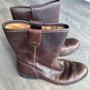 Men’s(8.5)/Women’s(10.5) Fossil Brown Leather Boots